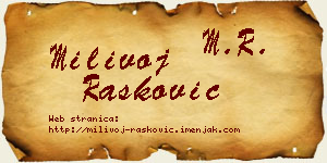 Milivoj Rašković vizit kartica